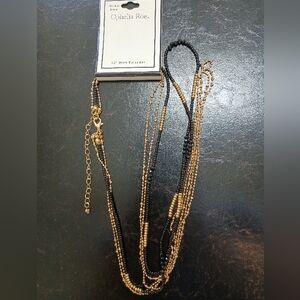 Ophelia Roe Black and Gold Necklace 32"